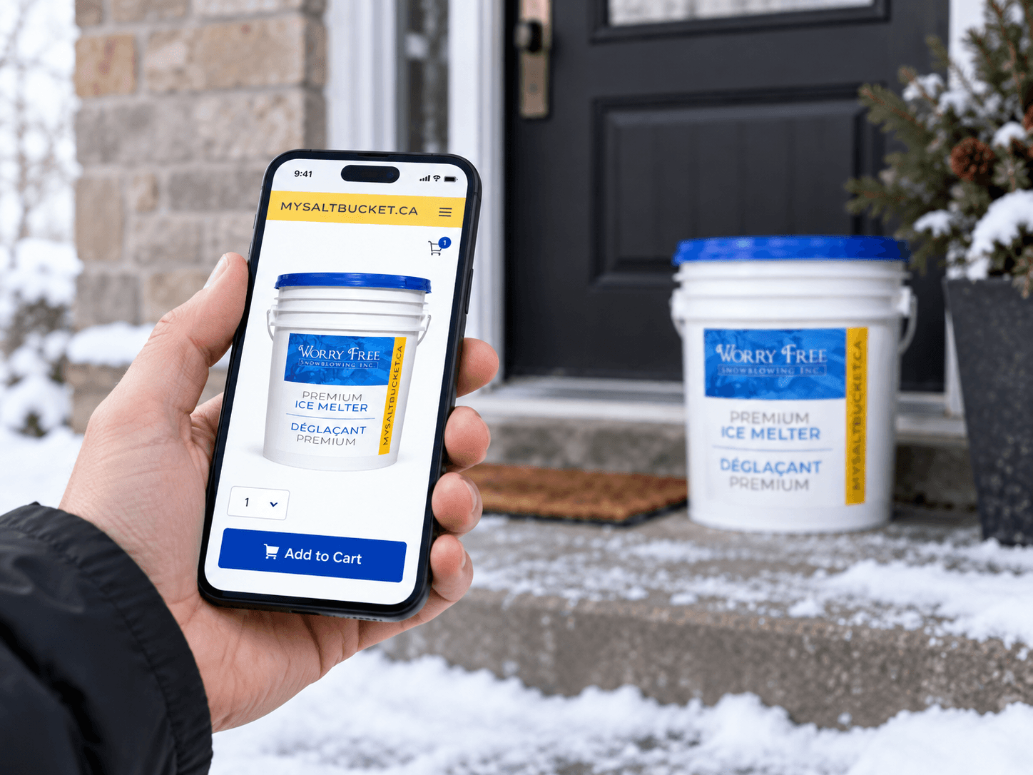 Ordering a Salt Bucket on a phone
